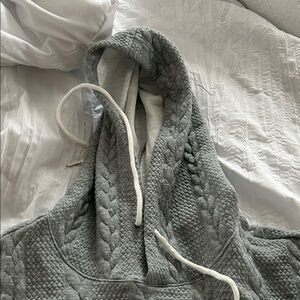 Gray Textured Men's Hoodie